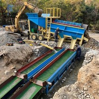 Trommel para Oro de Depósitos Aluviales 50-80 TPH, Equipo de Lavado de Oro de Placer con Criba de Doble Cubierta para Separación de Arcilla y Mineral