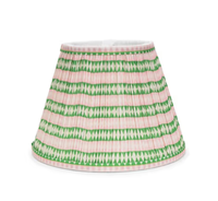 Abat-jour LED moderne et simple, plissé flexible, lumière d'ambiance, motif géométrique triangulaire rose et vert aquarelle, en tissu