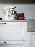 YK Îlot de cuisine intelligent moderne haut de gamme, design durable en panneaux de particules européens laqués, petit meuble de cuisine complet en MDF pour la maison