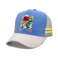 Vente en gros de casquettes de sport pour enfants Oem Casquettes de camionneur brodées personnalisées en tissu uni vierge en coton à 5 panneaux à bord incurvé