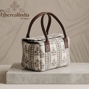 <b>Boho</b> Geometric Jacquard Tote Bag Woven Ethnic Shoulder Bag Leatherette Strap Tribal Handbag - Product Image 3