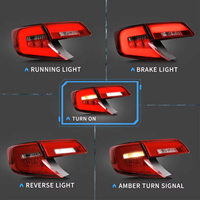 Feux arrière LED VLAND 6000K pour Toyota Camry 2012 2013 2014, lentille rouge transparente, Plug and Play
