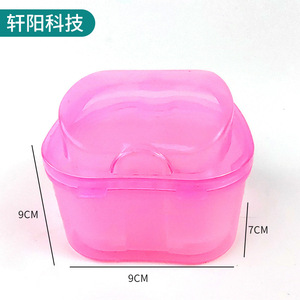 <b>Denture</b> Storage <b>Box</b> Plastic Transparent Green Pink White For Home Dental Care With Lid Keepers - Product Image 3