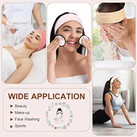 Diademas de Spa con Logotipo Personalizado, Ajustables, de Franela Suave, para Maquillaje, Lavado Facial, Cuidado de la Piel, Ducha, Yoga, Toalla Enrollable Lavable para Mujer