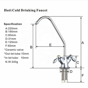 Grifo de agua potable de doble manija, rotación de 360 grados, ósmosis inversa, filtro de agua de 2 vías, grifo de agua Ro plateado - Product Image 4