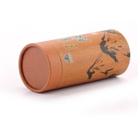 Tube en papier grain de bois imprimé sur mesure pour emballage de thé avec couvercle coulissant, vente en gros, papier kraft, directement de l'usine, logo personnalisé OEM ODM
