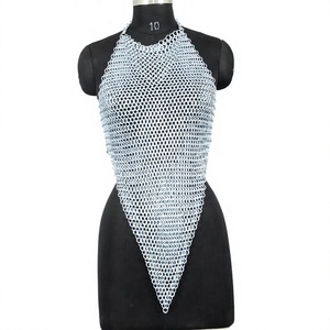 Irregular Cut Chainmail Halter Top Silver Plated Stainless Steel Fashion Armor <b>Dress</b> - Product Image 1
