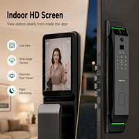 Serrure de porte intelligente Tuya entièrement automatique avec clavier anti-regard indiscret, scanner facial, Wi-Fi et moteur silencieux pour porte d'entrée