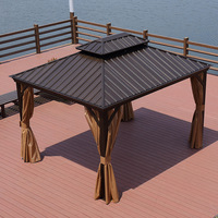 Pergola de jardin extérieure en alliage d'aluminium de luxe Xiamao, design antique, imperméable, taille personnalisée pour villa de villégiature
