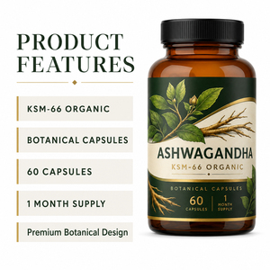 Capsules d'Ashwagandha de Haute Qualité et Haute Efficacité 6000mg pour une Nuit Paisible, Supplément Premium Sunwind Ksm-66 pour Femmes Enceintes - Product Image 2