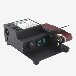 เครื่องขัดสายพานขนาดเล็กแบบไฟฟ้า มอเตอร์คู่ แนวนอน เครื่องเจียร DIY เครื่องลับมีด เครื่องขัดแบบตั้งโต๊ะ - Product Image 1