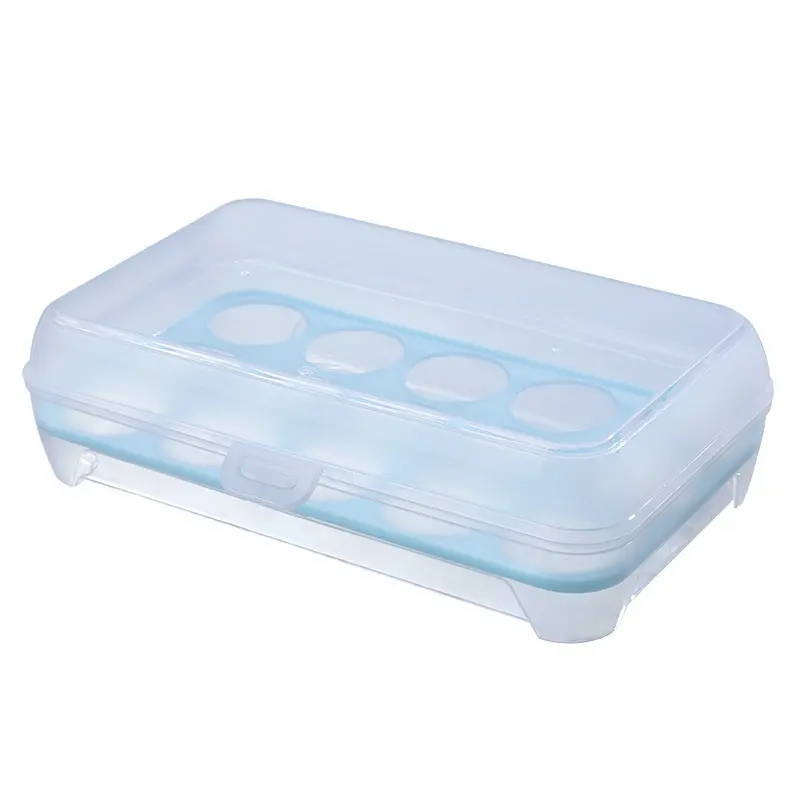 Friger organizador de armazenamento de ovos, recipientes, refrigerador de plástico transparente, 15 grades, caixa de armazenamento de ovos