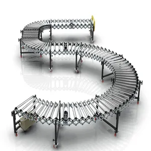 Transport en entrepôt, machine de Distribution de chaîne en acier entièrement automatique, convoyeur télescopique Flexible pour ligne d'assemblage