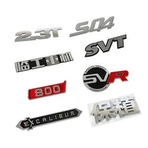 Premium chrome silver 3D metallo abs plastica auto emblemi logo personalizzato badge