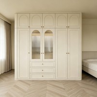 Meubles de chambre à coucher modernes sur mesure, armoire avec porte coulissante, miroir et éclairage LED, placard de rangement pour la maison