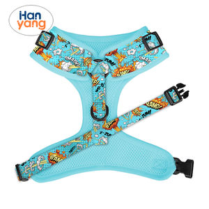 2023 yeni varış ücretsiz örnek ön klip sevimli özel soyut desen hiçbir çekme boyun-ayarlanabilir köpek koşum için Set - Product Image 2