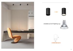 Carcasa de luz de pista GU10 de 3 fases, carcasa de luz descendente LED de punto montado en el <span class=keywords><strong>techo</strong></span>, soportes de marco de luz descendente de <span class=keywords><strong>techo</strong></span> empotrado GU10 - Product Image 4