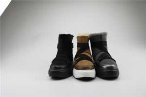 Верхняя стелька из овечьей шерсти EVA, уличные меховые мужские зимние сапоги из коровьей замши - Product Image 6