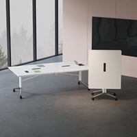 Table de conférence pliante en bambou MEKIA, mobile et détachable, pour bureau, moderne, simple, pour formation, 10 places, pieds en métal, multifonctionnelle