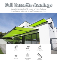 Auvent rétractable électrique de haute qualité pour extérieur, avec fermetures auto-agrippantes, abri de pluie en métal pour balcon et cour