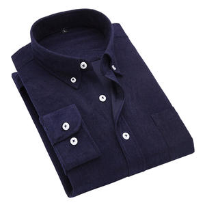 Camicia da Uomo in Velluto a Coste, Tinta Unita, Maniche Lunghe, Vestibilità Slim, Casual, con Colletto e Bottoni, per Uso Quotidiano e Formale, <span class=keywords><strong>Polo</strong></span> Economica <span class=keywords><strong>Oversize</strong></span> - Product Image 2
