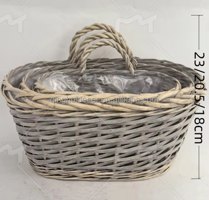 Set di cestini da appendere in vimini intrecciati a parete in stile rustico per decorazioni per la casa (3 pezzi) - Product Image 5