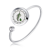 Bracelet diffuseur de parfum unisexe en acier inoxydable 316 plaqué or avec zircon, bijou d'aromathérapie pour femme