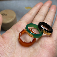 Fabricant Myanmar Bague Jade Incrustée Or 24K Pixiu Or 999 Motif Texte Bague Bague Artisanat En Gros