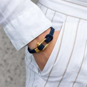 Pulsera de Cuerda de Platino con Cierre en Forma de U de Acero Inoxidable para Hombre, Joyería de Moda, Regalo, Brazalete de Marinero - Product Image 3