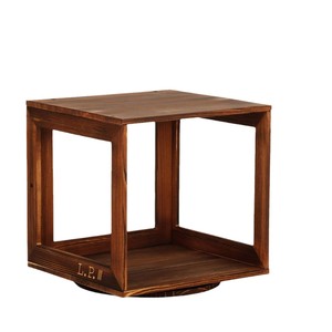 Estante Giratorio de Madera para Discos de Vinilo, Exhibidor de CD, Organizador de Escritorio para el Hogar, Multiusos, de Una Sola Capa, Madera Sólida - Product Image 4