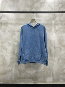 H5537 Guangzhou Clothing Manufacturer Wholesale Custom 420 Gsm 100% Cotton Vintage Acid Washed Hoodies for Men - Product Image 6