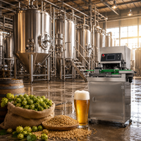 Machine de remplissage et de sertissage automatique de boîtes de conserve 2-en-1 à petite échelle, avec moteur électrique et PLC, pour boissons, lait, eau pure et bière