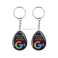 Llavero Personalizado con Etiqueta NFC de Resina Epoxi, Tarjeta NFC para Reseñas de Google, para Compartir en Redes Sociales