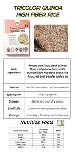 <span class=keywords><strong>Riz</strong></span> instantané populaire tricolore de quinoa et konjac, faible en gras, <span class=keywords><strong>riz</strong></span> shirataki sec à préparer, 100g, sans cuisson ni vapeur, prêt à consommer, 15-20 portions - Product Image 6