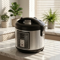 Autocuiseur numérique automatique 5L 10 programmes 860W avec écran LED et cuve en acier inoxydable, accessoires complets pour la vente en gros