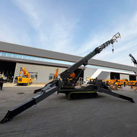 Grue araignée extérieure Tonlita télécommandée de 16 tonnes, 25m 30m, grue sur chenilles robuste avec flèche de déplacement et nacelle de travail