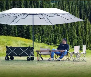 Camping Cart folding outdoor Garden Park Utility wagon portable beach cart with beach umbrella plug in meal tray