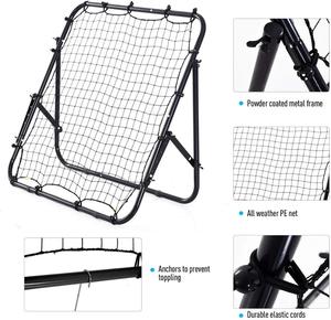 Black Adjustable Rebounder Net Soccer Kickback Target Goal Multi-Sports Training Aid <strong>for</strong> <strong>Kids</strong> Adults <strong>Football</strong> Practice <strong>Equipment</strong> - Product Image 2