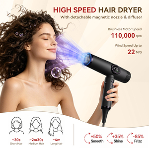 <span class=keywords><strong>Asciugacapelli</strong></span> Professionale Leggero con Motore Brushless da 1800W, Alta Velocità, Bassa Rumorosità, Ioni Negativi per Salone - Product Image 3