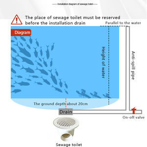 Drain de fond en plastique pratique pour étang Koi eau salée Aquarium poisson crevettes système d'aquaculture - Product Image 6
