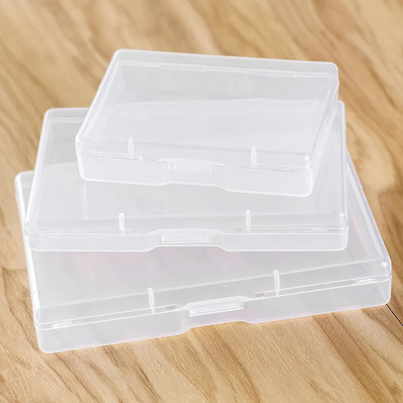 Scatola di immagazzinaggio portatile trasparente PP contenitore cosmetico scatola di imballaggio piatta piccola scatola rettangolare di plastica