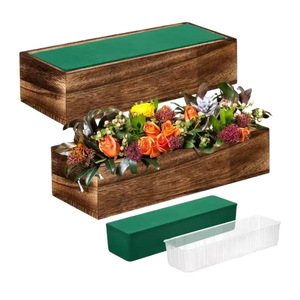 Jardinière rectangulaire rétro en bois de 6,8 cm de hauteur, vase de table polyvalent pour décoration de bureau ou de mariage - Product Image 5