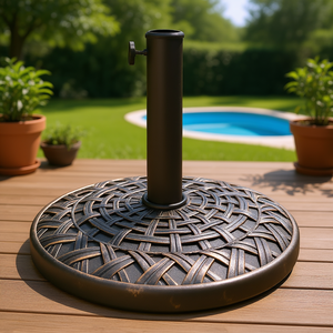 Support de parasol de patio, base en béton de 26 lb, pour poteau de 1,5 pouce, bronze, utilisation extérieure, bord de piscine, jardin - Product Image 2
