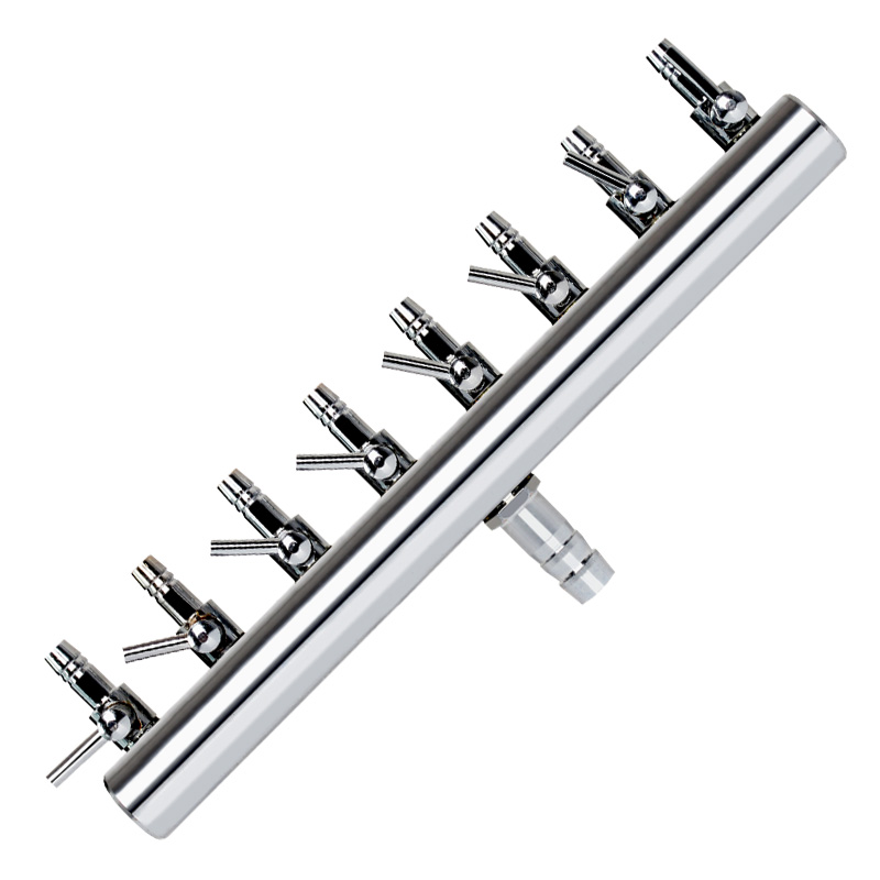 Воздушный насос аксессуары распределитель воздуха 8 способ коллектор нержавеющей стали Трубопровод Насоса сплиттер с воздушным потоком регулируемого клапана