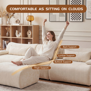 Canapé Chesterfield trois places en tissu de haute qualité, design moderne du milieu du siècle, avec chaise longue d'angle, éponge haute densité 32D - Product Image 5