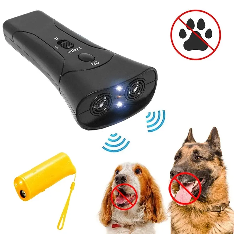 Handheld LED Ultrasonic Dog Trainer Pet Anti Barking Repeller Anti Barking Stop Bark Training Control Device