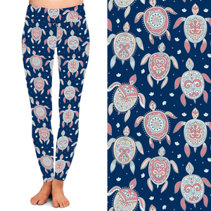 2025 Newest Buttery Soft Australia 3/4 Length <strong>Capri</strong> Tortoise Water Turtle <strong>Leggings</strong> - Product Image 5