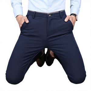 Men's Business Casual Trousers High Waist Zipper Fly Straight Pattern Worsted Fabric Four-sided Stretch - Product Image 3