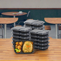 Boîte à lunch Bento sans BPA à 2 compartiments de haute qualité Conteneurs de stockage d'aliments jetables pour préparation de repas Boîte en plastique