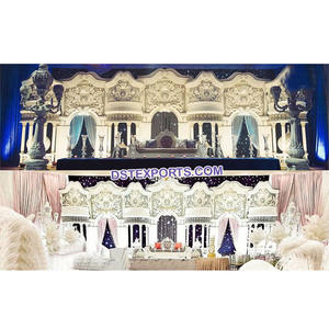 ธีมงานแต่งงานแบบอินโด-ตะวันตก ตกแต่งเวทีงานเลี้ยงฉลองมงคลสมรส ด้วยเวทีไฟเบอร์สุดอลังการ สไตล์พระราชวังอเมริกัน ตกแต่งเวทีงานแต่งงานธีมพระราชวังอเมริกันสุดอลังการ - Product Image 1